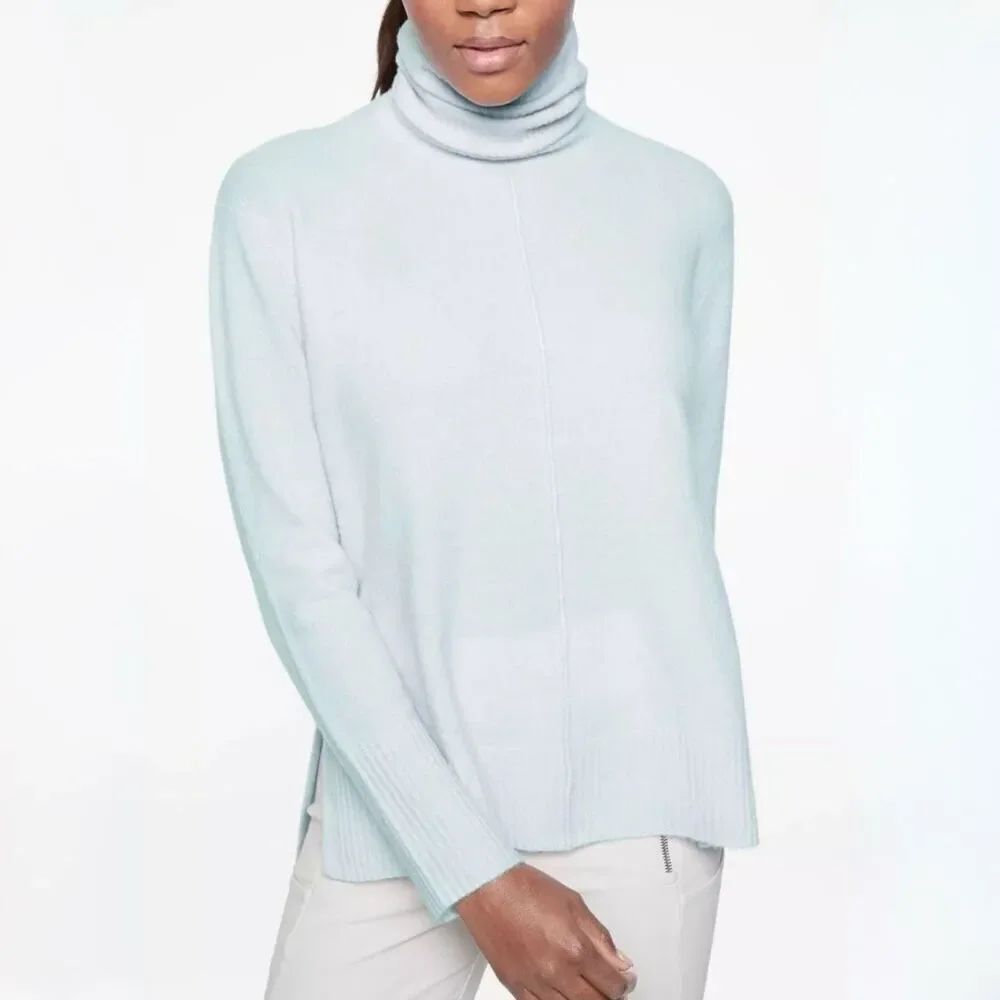 Athleta Transit Pullover Turtleneck Sweater, Light Powder Blue Size XS  383873